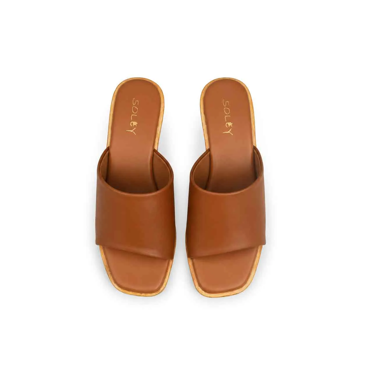 Sandale a demi talon pour femme 500-25 marron miniature